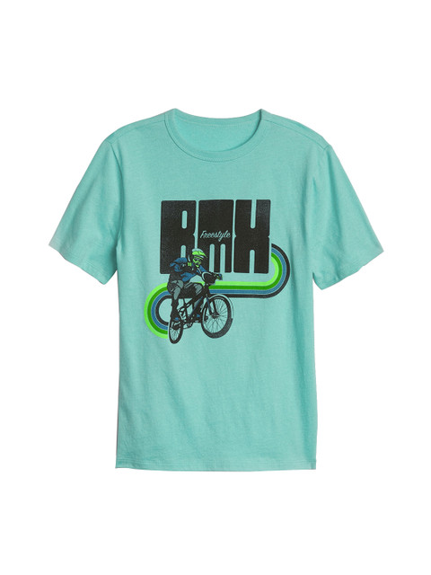

GAP Boys Blue Short Sleeve Graphic T-Shirt, Green