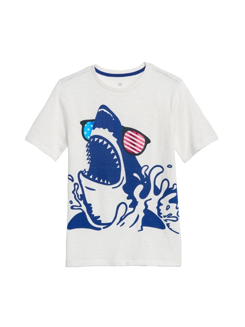 

GAP Boys White Graphic Short Sleeve T-Shirt