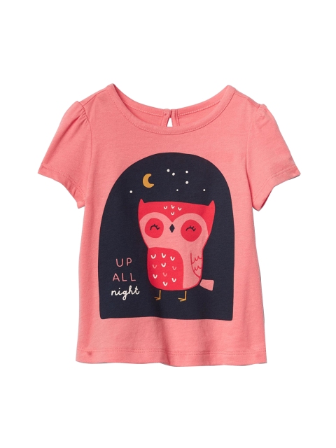 

GAP Girls Graphic Short Sleeve Keyhole T-Shirt, Pink