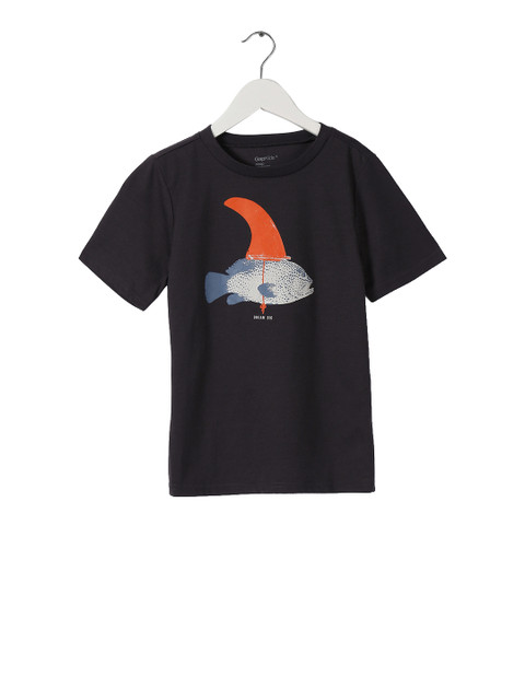 

GAP Boys Printed Crew Neck T-Shirt, Charcoal