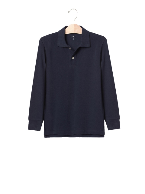 

GAP Boys Blue Solid Polo Collar T-shirt