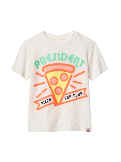 

GAP Grey Boys Glow-In-The-Dark Slub T-Shirt, White