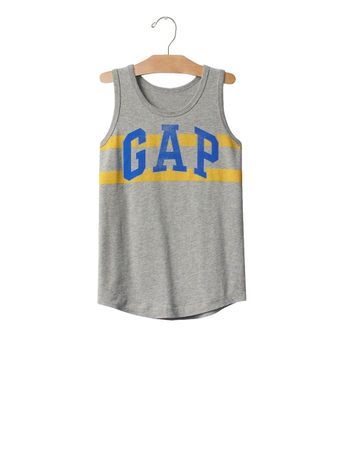 

GAP Boys Grey Logo Athletic Stripe T-Shirt