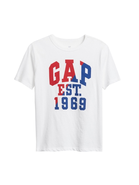 

GAP Boys White Logo Short Sleeve T-Shirt