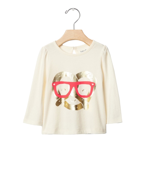

GAP Girls Apple Thoughts Nepped T-Shirt, Off white