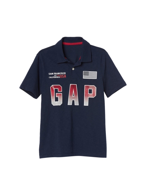 

GAP Boys Blue Americana Logo Slub T-Shirt
