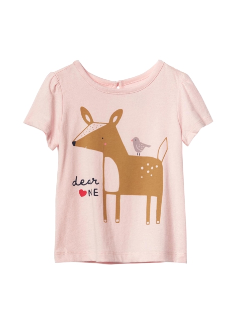 

GAP Girls Graphic Short Sleeve Keyhole T-Shirt, Pink