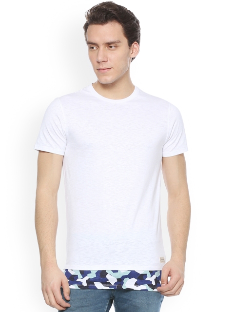 

Peter England Casuals Men White Solid Round Neck T-shirt