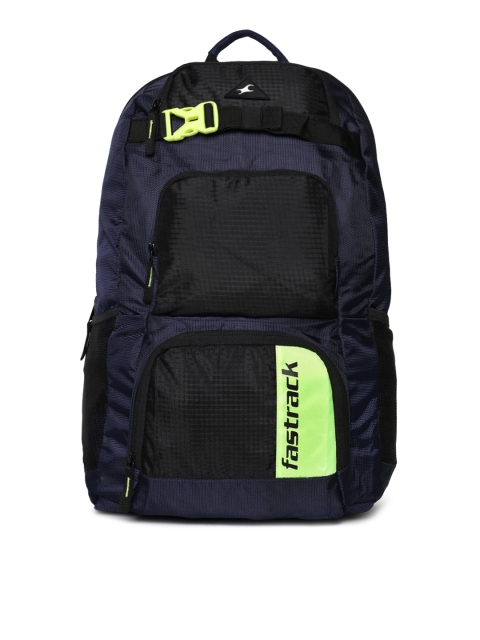 

Fastrack Unisex Navy Blue & Black Colourblocked Laptop Backpack