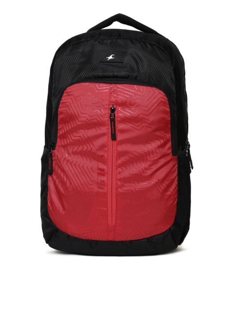 

Fastrack Men Black & Red Geometric Laptop Backpack