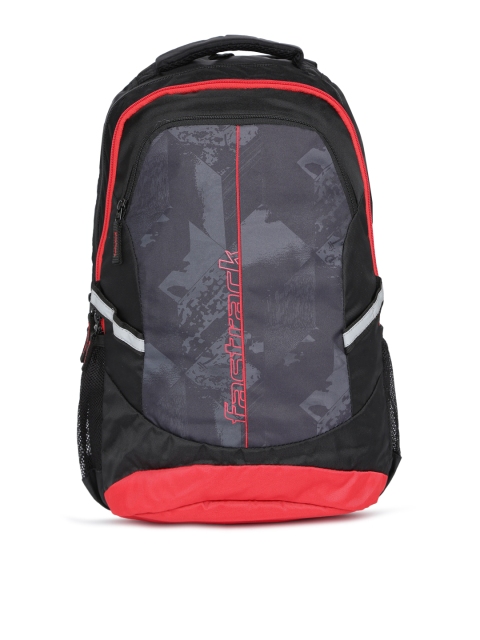 

Fastrack Men Black & Red Graphic Backpack