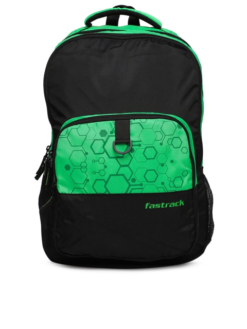 

Fastrack Unisex Fluorescent Green & Black Colourblocked Backpack