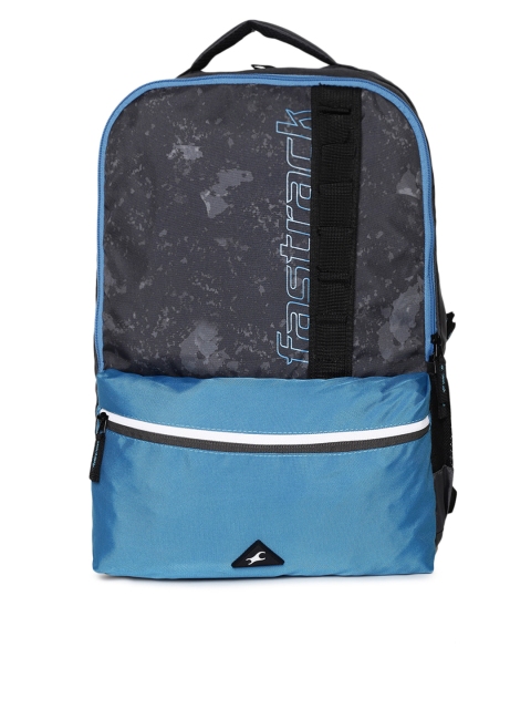 

Fastrack Men Grey & Blue Graphic Backpack