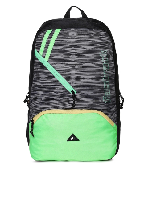 

Fastrack Unisex Black & Green Colourblocked Backpack