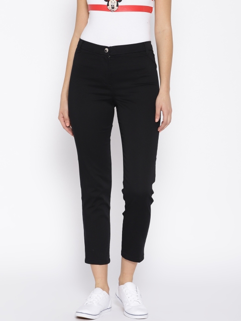 

OVS Women Black Solid Regular Fit Cropped Trousers