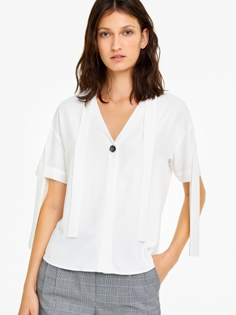 

OVS Women Off-White Solid Shirt Style Top