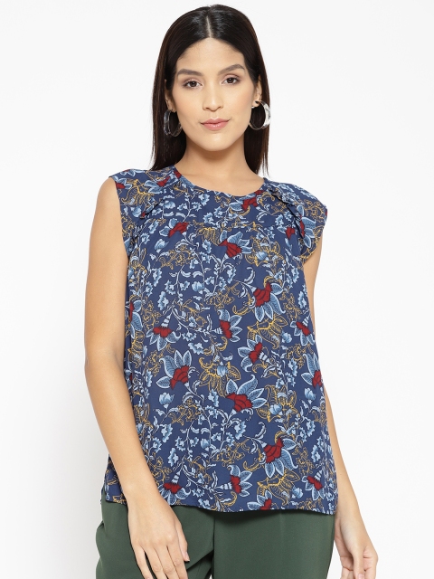 

OVS Women Blue & Red Printed Top