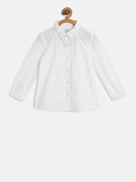 

OVS Girls White Regular Fit Solid Casual Shirt