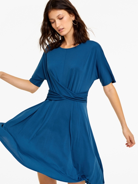 

OVS Women Blue Solid A-Line Dress