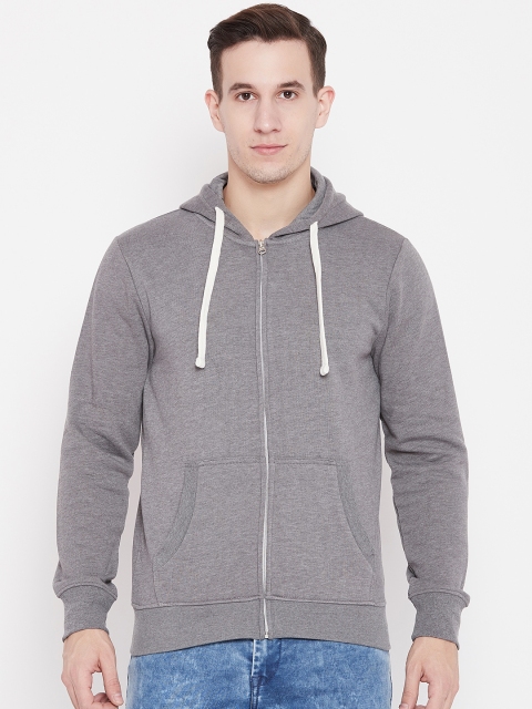 

OVS Men Grey Solid Hooded Sweatshirt
