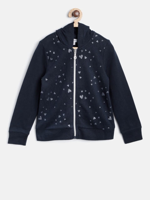 

OVS Girls Navy Blue Printed Hooded Sweatshirt