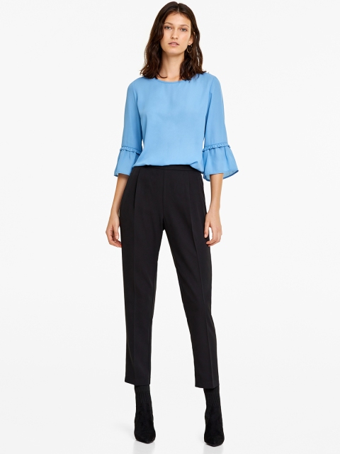 

OVS Women Black Regular Fit Solid Trousers