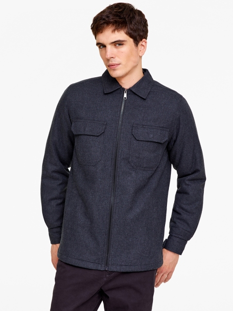 

OVS Men Charcoal Grey Solid Padded Jacket