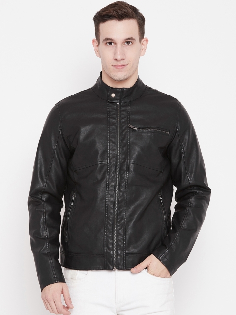 

OVS Men Black Solid Biker Jacket