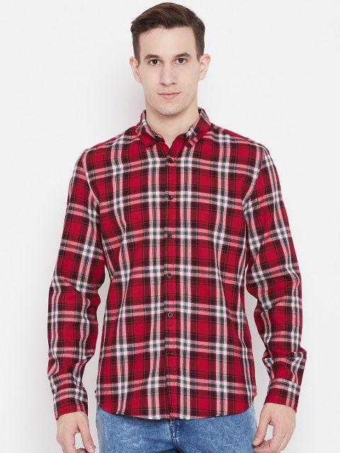 

OVS Men Red & Off-White Regular Fit Checked Casual Shirt