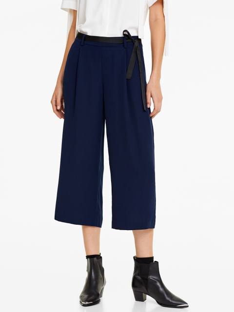 

OVS Women Navy Blue Regular Fit Solid Culottes