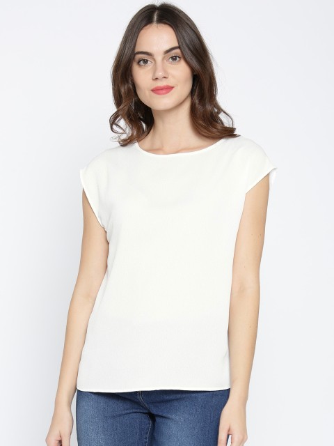 

OVS Women White Solid Top