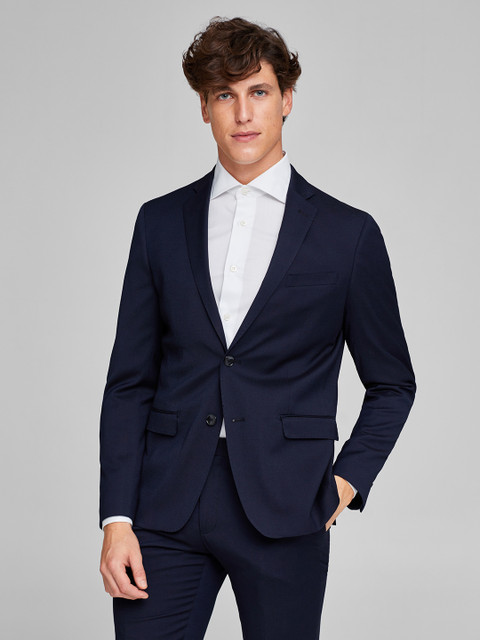 

OVS Men Navy Single-Breasted Formal Blazer, Navy blue