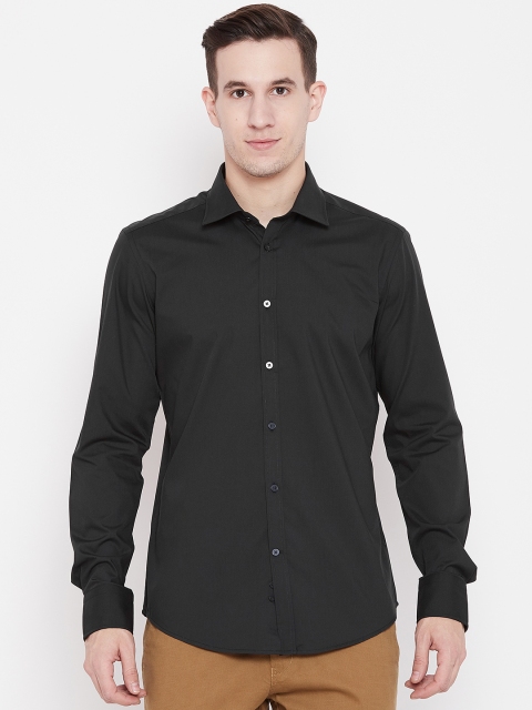 

OVS Men Black Slim Fit Solid Casual Shirt