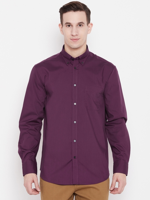 

OVS Men Purple Regular Fit Solid Casual Shirt