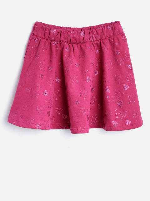 

OVS Girls Pink Printed A-line Pure Cotton Skirt