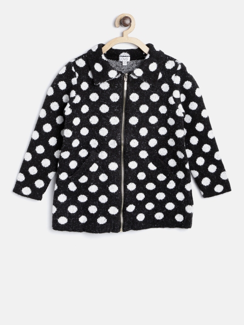 

OVS Girls Black & White Self Design Cardigan