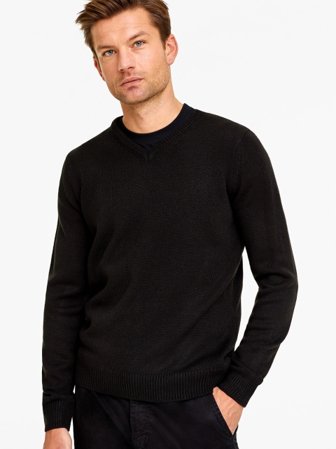 

OVS Men Black Solid Sweater