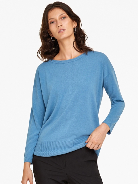 

OVS Women Blue Solid Pullover