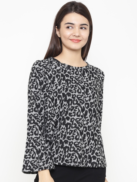 

OVS Women Black & Grey Printed Pullover