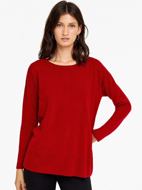 

OVS Women Red Solid Pullover