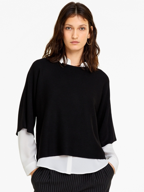 

OVS Women Black Ribbed Pullover