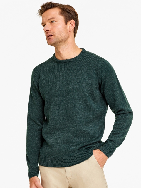 

OVS Men Green Solid Pullover