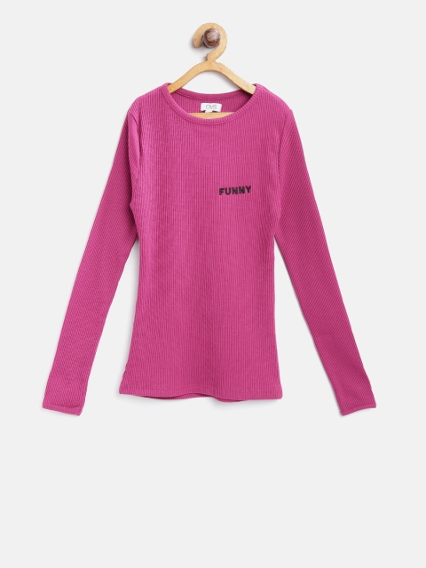 

OVS Girls Pink Solid Fitted Top