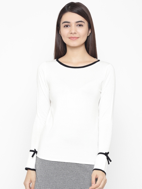 

OVS Women White Solid Pullover