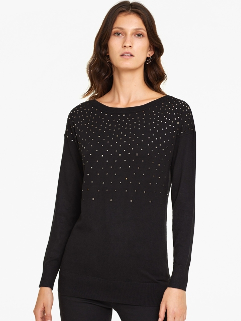 

OVS Women Black Solid Pullover with Embellished Detail