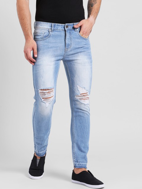 

REALM Men Blue Slim Fit Mid-Rise Mildly Distressed Stretchable Jeans