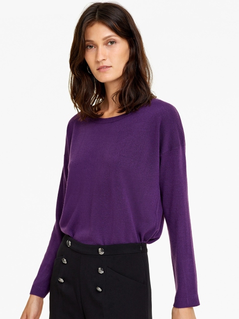 

OVS Women Purple Solid Pullover