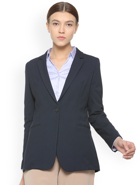 

Van Heusen Woman Navy Blue Solid BLazer