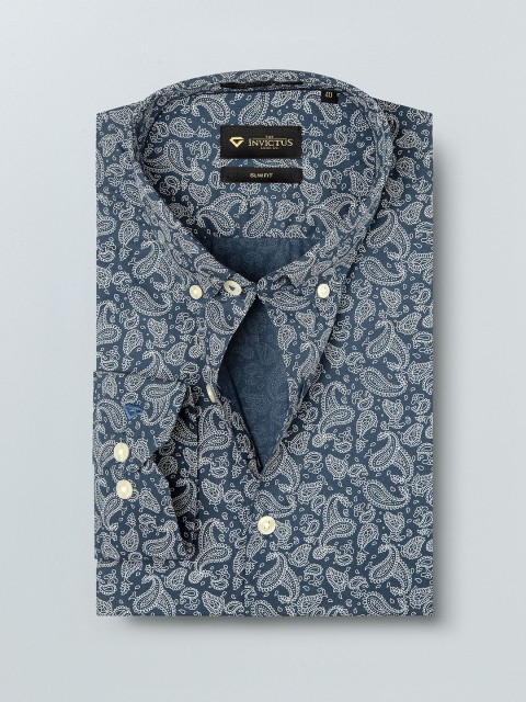

INVICTUS Men Blue & White Slim Fit Printed Smart Casual Shirt
