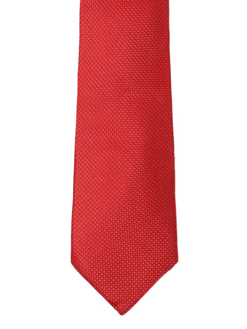 

Louis Philippe Red Woven Design Broad Tie